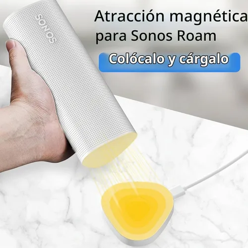 Vista 7 de Cargador inalámbrico compatible con Sonos Roam Gen 2nd/1st, base de carga magnética, base de carga para altavoz Bluetooth portátil para Sonos Roam