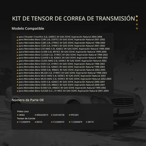 Vista 2 de Kit de montaje de polea tensor y correa tensor de correa