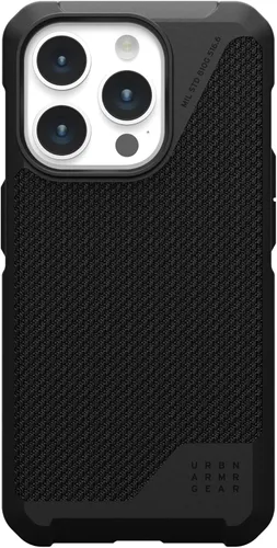 Vista 7 de URBAN ARMOR GEAR UAG - Funda compatible con iPhone 15 Pro de 6.1 pulgadas, funda Metropolis LT Kevlar negra con imán integrado compatible con carga