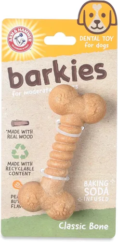 Vista 8 de Arm & Hammer Barkies - Colección clásica de madera comprimida de hueso, juguete masticable con sabor a mantequilla de maní de 5 pulgadas