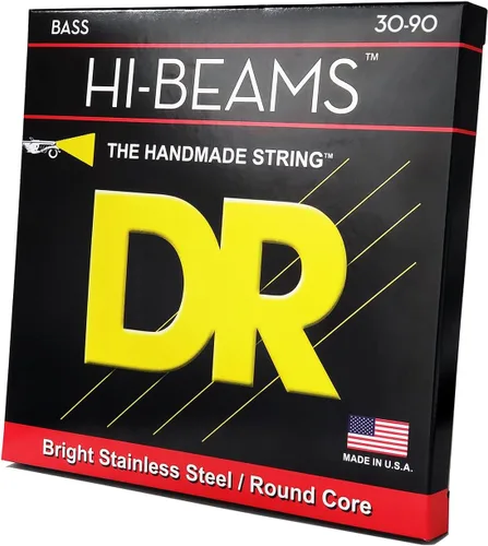 Vista 10 de DR Strings - Hi-Beams - Juego de cuerdas para bajo de 4 cuerdas - Mediano 45-105 - Núcleo redondo de acero inoxidable - Accesorios para bajo (MR-45)