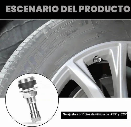 Vista 7 de NTNEV 4 piezas de vástagos de válvula de metal TR416, Vástagos de válvula de neumático con montaje exterior, se ajusta a agujeros de rin de 453