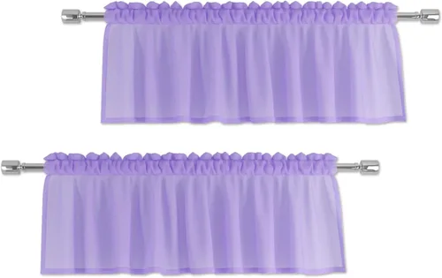 Vista 14 de Cenefas traslúcidas beige de 18 pulgadas, cortinas para ventana de sala de estar, dormitorio, cocina, mini paneles de cortina cortos pequeños