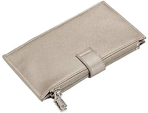 Vista 4 de Travelambo Cartera para mujer con múltiples tarjetas y bolsillo frontal minimalista de piel delgada