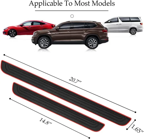 Vista 2 de 4 piezas de protectores de umbral de puerta de coche, protección antiarañazos e impermeable para umbrales de puerta de coche, accesorios universales