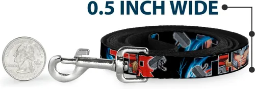 Vista 4 de Buckle-Down Correa para mascotas - THOR Poses/Martillo - 6 pies de largo - 1" de ancho