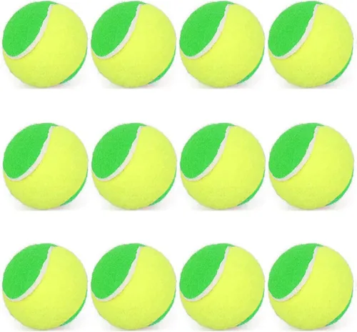 Vista 9 de URBEST Pelota de tenis, 12 paquetes de pelotas de tenis de entrenamiento, pelotas de práctica para jugadores novatos, pelotas de juego para perros