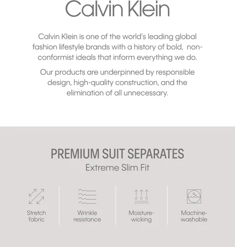 Vista 7 de Calvin Klein Traje elástico ajustado para hombre por separado, selección de tallas de chaqueta y pantalón personalizado