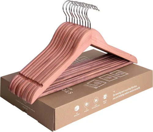 Vista 9 de StorageWorks Perchas para bebé, paquete de 20 unidades, organizador de ropa de madera de arce para niños, colgador de madera con barra para Beige