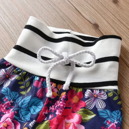 Vista 6 de Derouetkia Conjunto de ropa floral de manga larga con capucha, pantalones casuales y diadema