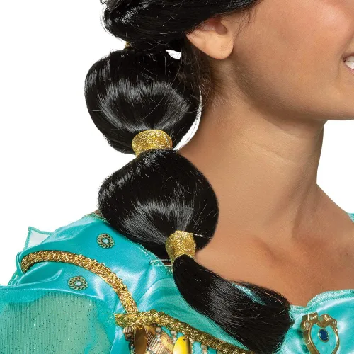 Vista 4 de Disguise The Aladdin Live Action Kid Jasmine - Peluca estándar, color negro