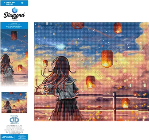 Vista 12 de DIAMOND ART BY LEISURE ARTS Batik Poppies, 16 x 20 pulgadas, kits avanzados de pintura de diamantes para adultos, arte para adultos, kit, pintura