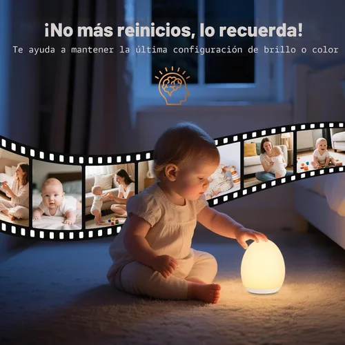 Vista 8 de MediAcous Luz nocturna para niños, Luz de Huevo para Bebé para guardería, 7 colores cambiantes y atenuación continua, lámpara nocturna táctil