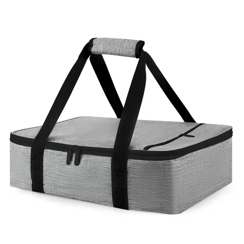 Vista 13 de Bodaon Bolsa aislante para cazuela, se adapta a platos de horno de 9 x 13 y 11 x 15 pulgadas con tapa, portadores de cazuela para alimentos Negro