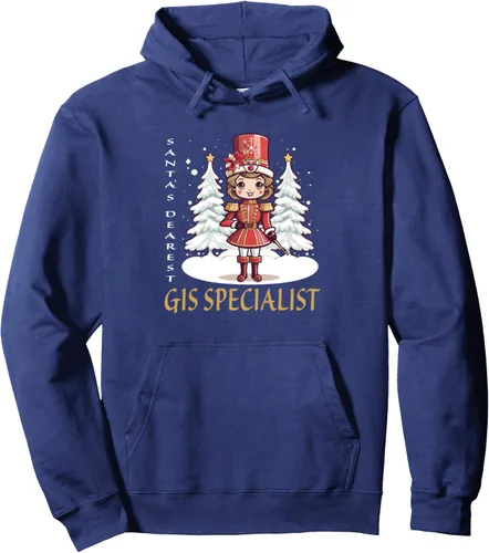 Vista 6 de GIS Specialist Christmas Classic Female Nutcracker Pullover Hoodie Negro