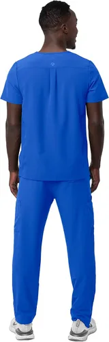 Vista 2 de Adar Addition Go-Everyday - Conjunto de uniforme médico para hombre, elegante camiseta médica y pantalones cargo