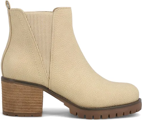 Vista 2 de MIA Jody - Botines de cuero vegano para mujer, botas Chelsea Beige
