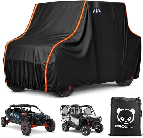 Vista 10 de Cubierta UTV de 2 plazas 420D lado a lado, resistente para CFMOTO ZFORCE 800 950 Polaris Ranger General 1000 Teryx Textron Hisun Axis Massimo
