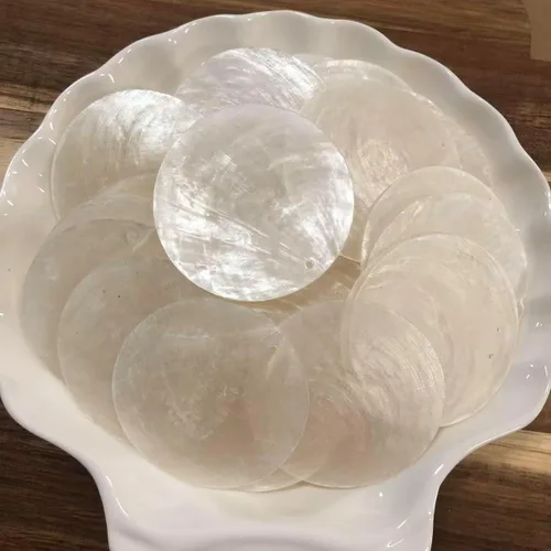 Vista 11 de PEPPERLONELY 8 oz (aproximadamente 10 piezas) conchas marinas de ostra Placuna, 3~4 pulgadas #16A. Placuna Oyster Sea Shells 3 ~ 4 Pulgadas