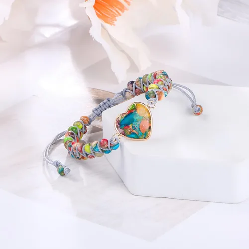 Vista 6 de MOOGEEN Pulsera de piedra natural para mujeres, adolescentes, niñas, regalos para mejor amiga, hermana, mamá, hija, nieta, bohemia, hecha a mano