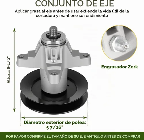 Vista 3 de Kit de husillo de cubierta de 50 pulgadas 618-04126 para Cub Cadet RZT50