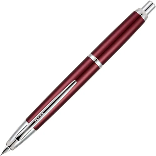 Vista 10 de Decimo pluma fuente retráctil, borgoña, rodio (Burgundy/Rhodium)