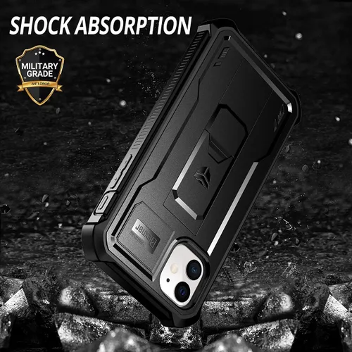 Vista 6 de Dexnor Funda para iPhone 11, [Protector de pantalla y soporte integrados] Protección de grado militar resistente a prueba de golpes, 6.1 pulgadas