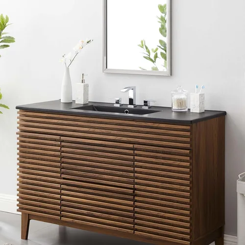 Vista 12 de Modway EEI-5068-BLK Cayman - Lavabo de baño de 18 pulgadas, color negro