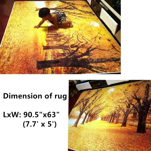 Vista 4 de Alfombra antiderrapante delgada, con impresión 3D, para salón, recámara, cocina, cuarto de baño, de ZaH