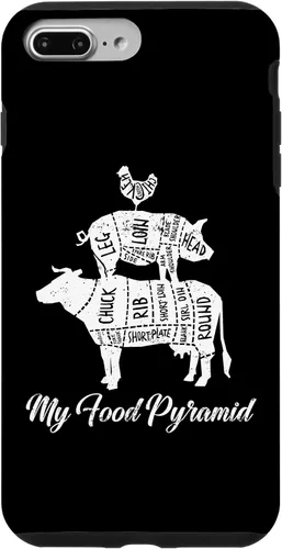 Vista 9 de iPhone 15 My Food Pyramid Cow Pig Chicken Funny Carnivore Meat Eater Case