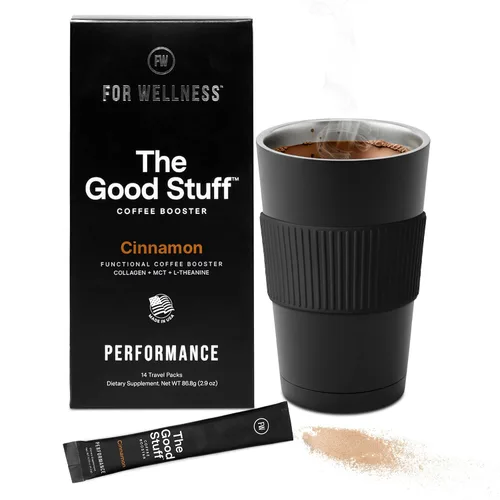 Vista 10 de The Good Stuff Potenciador de café de canela Crema de café saludable para concentración y energía Keto, crema en polvo no láctea con aceite