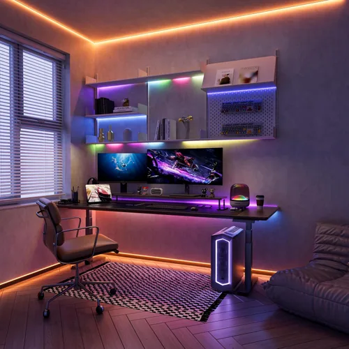 Vista 7 de PAUTIX Tira de luces LED RGB Smart IC COB, 6.56 pies/6.6 ft direccionable con certificación UL de 24 V, cinta flexible de color multicolor, funciona