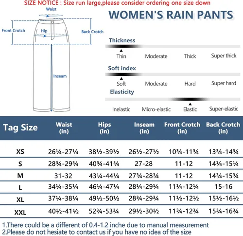 Vista 7 de Little Donkey Andy Pantalones impermeables para mujer, transpirables, ligeros, de secado rápido, resistentes a la lluvia