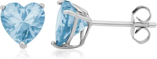 Vista 18 de Kooljewelry Pendientes de plata de ley y circonita cúbica con piedra natal