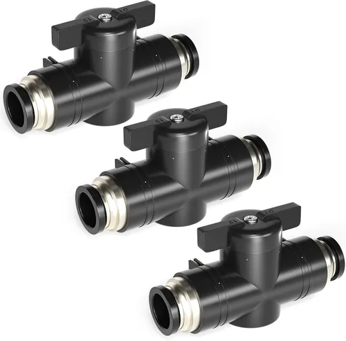 Vista 14 de TAILONZ PNEUMATIC BVU-1/2 OD Válvula de bola de control de flujo de aire Válvula de empuje para conectar accesorio (paquete de 1)