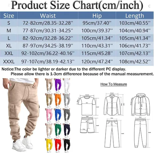 Vista 5 de Pantalones cargo para hombre, holgados, de moda, atléticos, casuales, rectos, con múltiples bolsillos