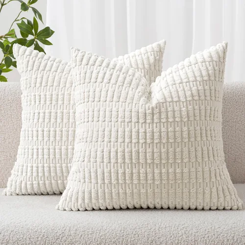 Vista 14 de MIULEE - Paquete de 2 fundas de cojín decorativas de corduroy, modernas y boho, suaves, con rayas, decoración del hogar, sofá, sala de estar, sillón