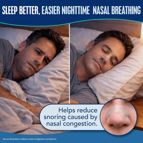Vista 10 de Breathe Right Tiras nasales transparentes grandes, 30 unidades (el embalaje puede variar) Opens nose and increases nasal airflow, helps reduce