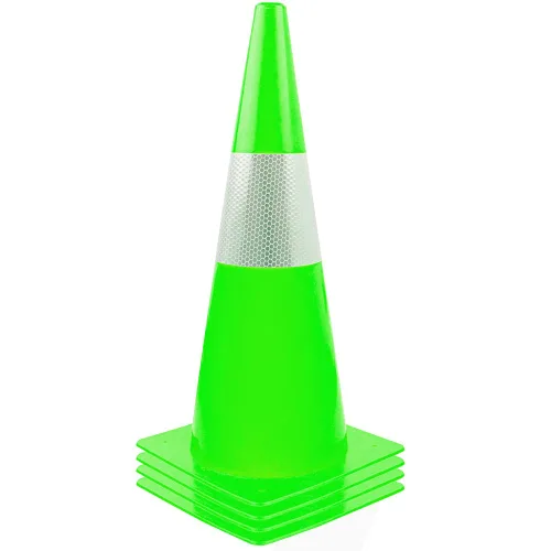 Vista 10 de Conos de seguridad de tráfico de 9 pulgadas con collares reflectantes, [paquete de 4] conos de construcción verdes conos de estacionamiento