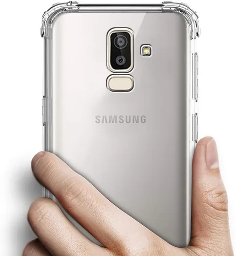 Vista 6 de Zeking Galaxy J8 2018 - Funda antiarañazos transparente de silicona TPU flexible con cuatro esquinas parachoques funda protectora para Samsung