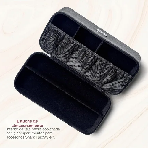 Vista 3 de Shark XHD400SAC FlexStyle Air Styling & Drying System Estuche de almacenamiento, funda de viaje de cuero vegano, negro, 1 unidad (paquete de 2)