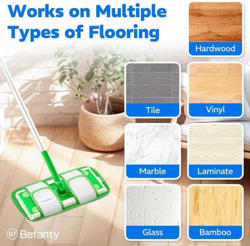 Vista 6 de Paquete de 2 almohadillas de microfibra reutilizables, compatibles con Swiffer Sweeper, paños lavables a máquina, repuestos para limpieza de todos
