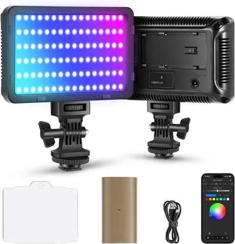 Vista 10 de Foco para cámaras, de la marca Neewer, de 160 LED, alta potencia y regulable