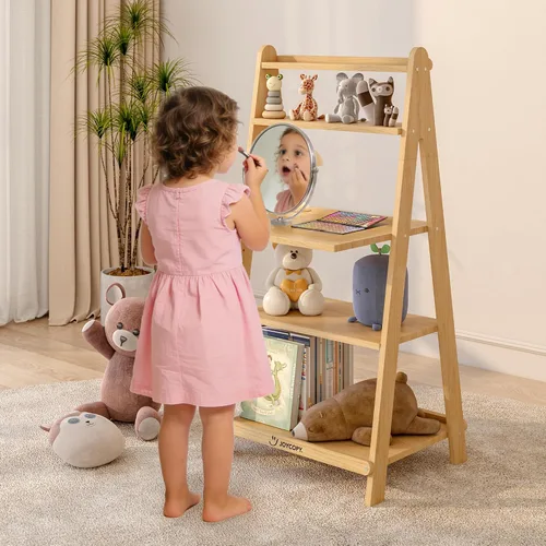 Vista 14 de Estantería para niños FKWin, organizador de almacenamiento de juguetes para niños, estante de almacenamiento para bebés, estanterías de madera