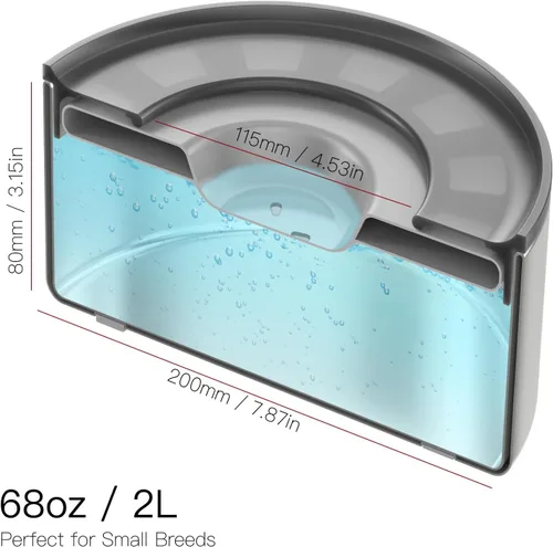 Vista 5 de Cuenco de agua antiderrames para perros, de acero inoxidable de doble pared con tapa a prueba de salpicaduras y disco flotante, base antideslizante