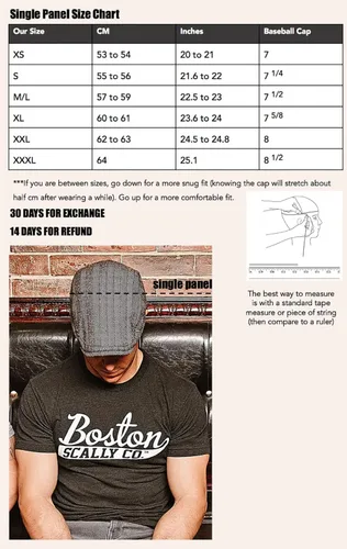 Vista 3 de The Original Boston Scally Cap - The Irish Newsboy Flat Cap - Single Panel Fitted Hat