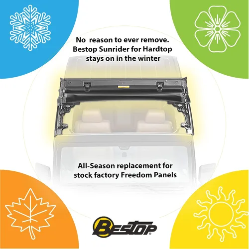 Vista 15 de Capota desplazable para automóvil, de Bestop, diamante negro, Negro