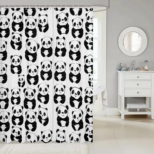 Vista 42 de Feelyou Cortina de ducha con diseño de gato para decoración de baño, bonita cortina de baño para puestos de bañeras, accesorios de baño divertidos