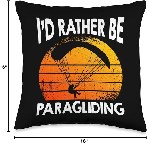 Vista 4 de Funny Paragliding Equipment Paragliding Gifts I'd Rather Be - Almohada de parapente, 16 x 16 pulgadas, multicolor