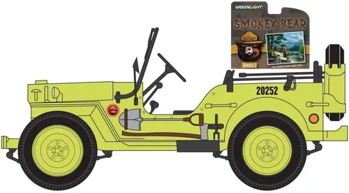 Vista 3 de 1942 Willys MB Jeep, verde - Greenlight 38020A/48-1/64 escala fundido a troquel modelo de coche de juguete